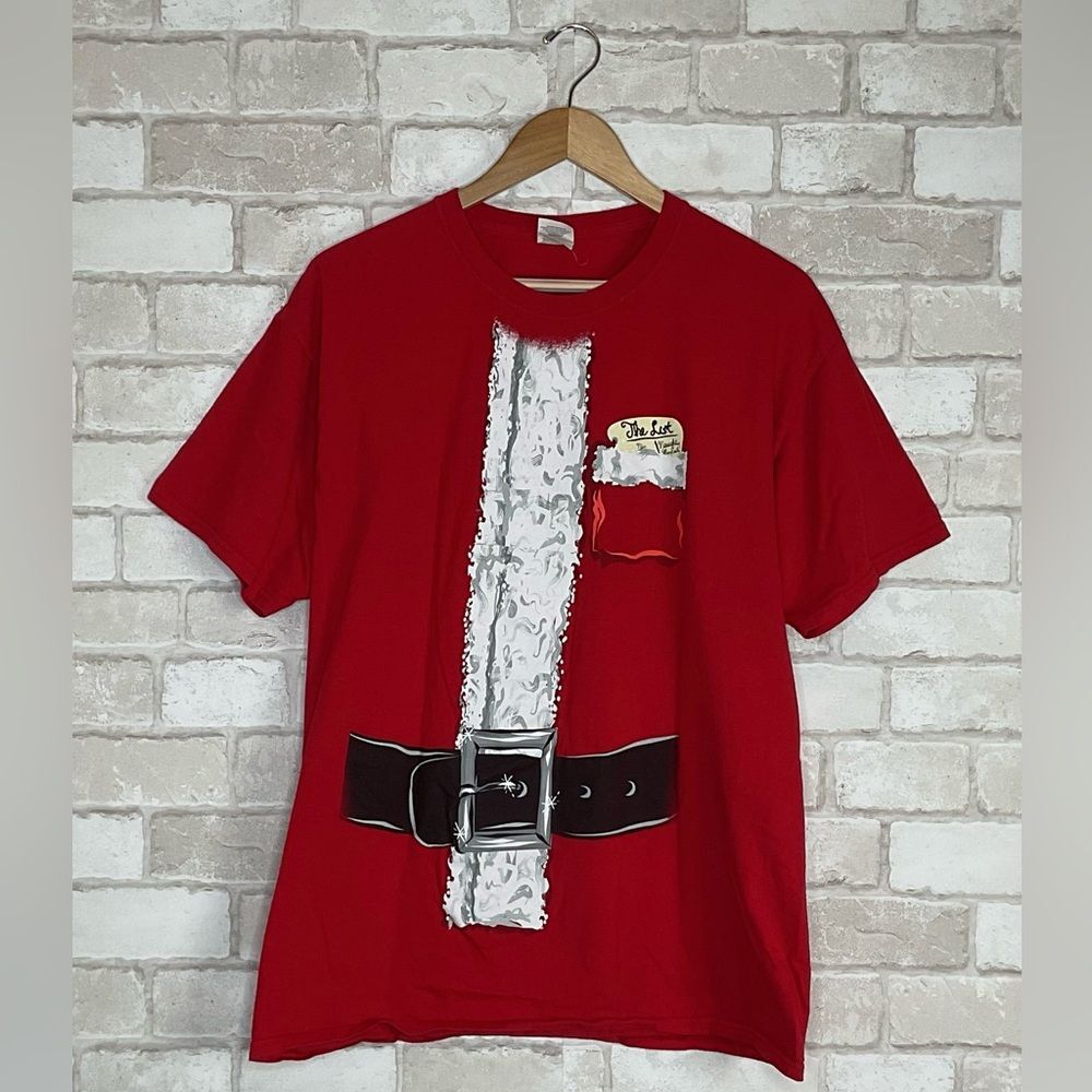 Red Christmas Santa Graphic Tee Size L Fruit Of The Loom
